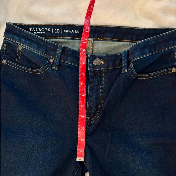 Talbots Women's Slim Ankle Jeans - Dark Blue - Picture 2 of 5
